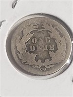 USA Silver Dime 1875 CC  .CB9N7