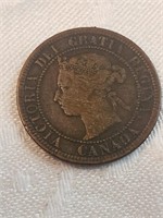 Canada  Large 1 cent 1887 Queen Victoria.CB2f