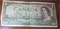 Canada $1 ERROR  Shifted Right on Front Issue 1954
