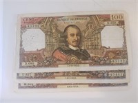 FRANCE Banknote 100 francs x 3 different dates
