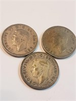 GB UK Silver 2 shillings Kg George VI,CB4c