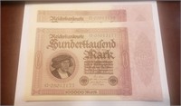 Germany 100,000 DM Feb. 1,1923 X 2 Consecutive .G4