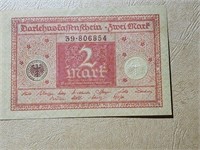 Germany 2 DM 7.3.1920 XF to aUNC