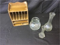 Glass Vases, Wooden Cubby