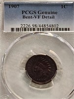 USA 1907 Indian Head Penny 1 Cent PCGS VF.HB9A63