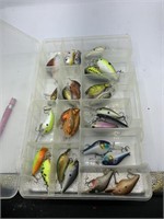 26 various fishing lures along with plastic