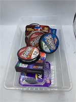 Plastic container with 10 various spools fishing