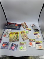 Bag full various fish baits in packages