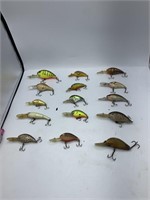 Fifteen various fishing lures