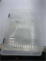 Plastic Plano divided fish box with several hook