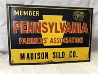 Vintage PA Farmers Association Tin Sign