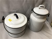 Enamelware Cream and Berry Pails