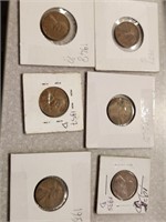 USA 6 coins Lincoln 1 penny 1929 to1959.Hb9A53