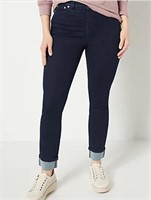 Denim & Co. Stretch Cuffed Slim Straight Jeans