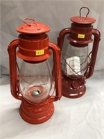 Two Contemporary Hurricane Lanterns