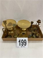 Box Lot Of Brass Candle Holders