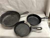 Three Wagner Ware Frying Pans