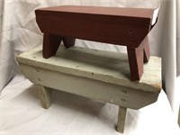 Two Primitive Wooden Benches
