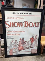 LARGE Show Boat Musical Show Poster and Frame