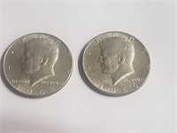 USA Silver Half Dollar John Kennedy 1966&1968.Z4M3