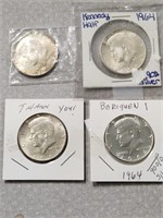 USA Silver 90% $1/2 J. Kennendy x4 Coins.Hb9d3