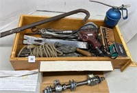 Misc. pry bars, wire stretcher, wrenches, etc.