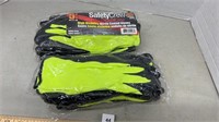 2 Packages of High Visibility Rubber Gloves