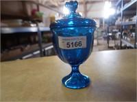 Vintage Colonial Blue Pedistal Candy Dish w/Lid