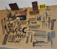 Lg asst of machinist tools incl Starrett