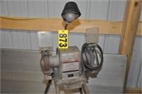 Working Craftsman 1/3-hp bench grinder on stand