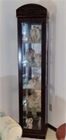 Lighted Curio Cabinet, Angel Figurines