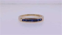 14K white gold blue sapphire ring, size 6 1/2