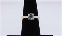 14K yellow gold emerald ring, size 5 1/4