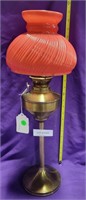 19TH CENTURY BRASS KEROSENE STUDENT DESK LAMP