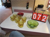 GROUIP OF DESERT DISHES AND GLASS BOWLS - BUYER TO