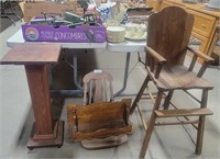 4 ASSORTED PIECES OF WOOD FURNITURE