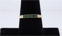 10K yellow gold emerald ring, size 8