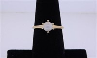 14K yellow gold pearl ring, size 6 3/4