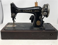 Antique Singer Sewing Machine + Accs