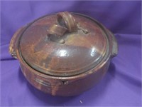 Signed Pottery Baking Dish 8 1/2 x5"