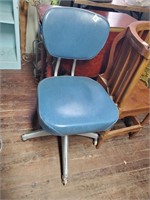 Vtg. Blue Office Chair
