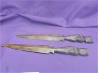 2 Wooden Pacific Letter Openers 10" Long