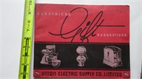 UNION ELECTRICAL GIFT CATALOGUE, 1930