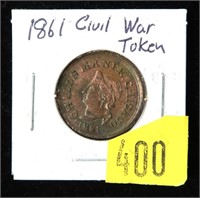 1861 Civil War token