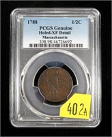 1788 Massachusetts colonial coin PCGS slab