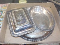 3 Heavy Braided Silver Plate Items 9-12"