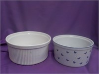 2 Soufle Style Baking Dishes Stafford Blue
