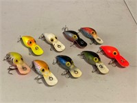 9 Vintage Pre Rapala Wiggle Wart Lures