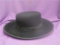 Men's Black Hat, 7 5/8, Brim= 4"