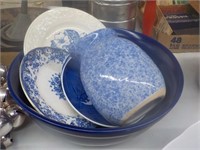 Colbalt Blue & Other Blue Dishes Bowl= 10x3 1/2"
